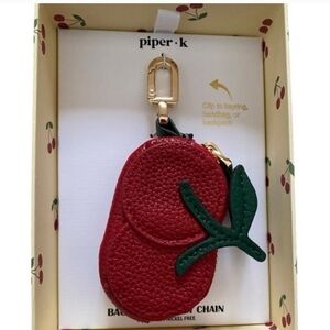 Piper K Viral Cherry Coin Pouch Keychain Bagcharm Keyring NWT